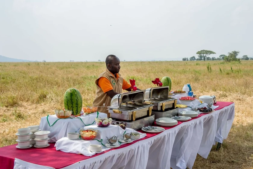 Luxury safari dining